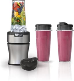 Ninja Nutri-Plus Personal Blender, 900PW, (3) 20oz Cups, Silver, BN301