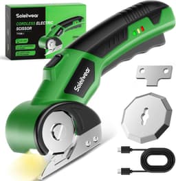 Cordless Electric Scissors, 4V Cardboard Cutter with 2 Blades, LED Light