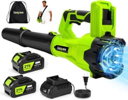 Leaf Blower Cordless 650CFM with 2x4.0Ah Battery & Fast Charger, Lime Green