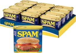 SPAM Classic Canned Meat, Protein Food, Shelf Stable Food, 12oz x12