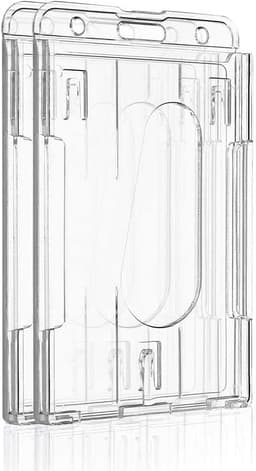 Pawfly 2 Pack Vertical 2-Card Badge Holders for Office School IDs