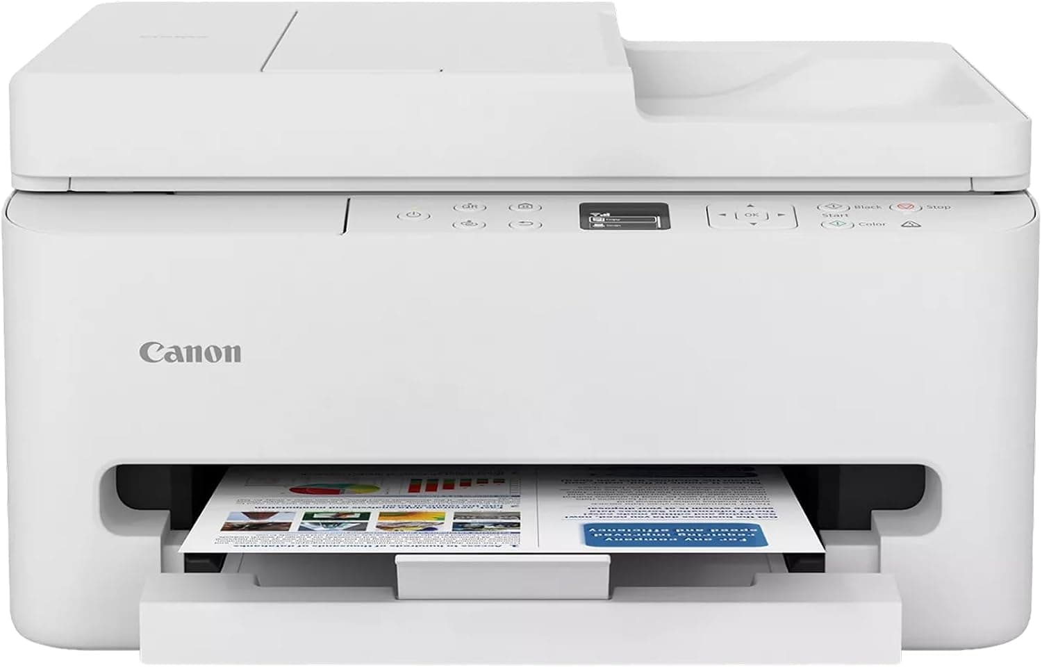 Canon PIXMA TR7120 Wireless Color Inkjet Printer, Duplex Printing, White – Home Printer with Copier/Scanner, Auto Document Feeder, Compact Design, Intuitive Control Panel