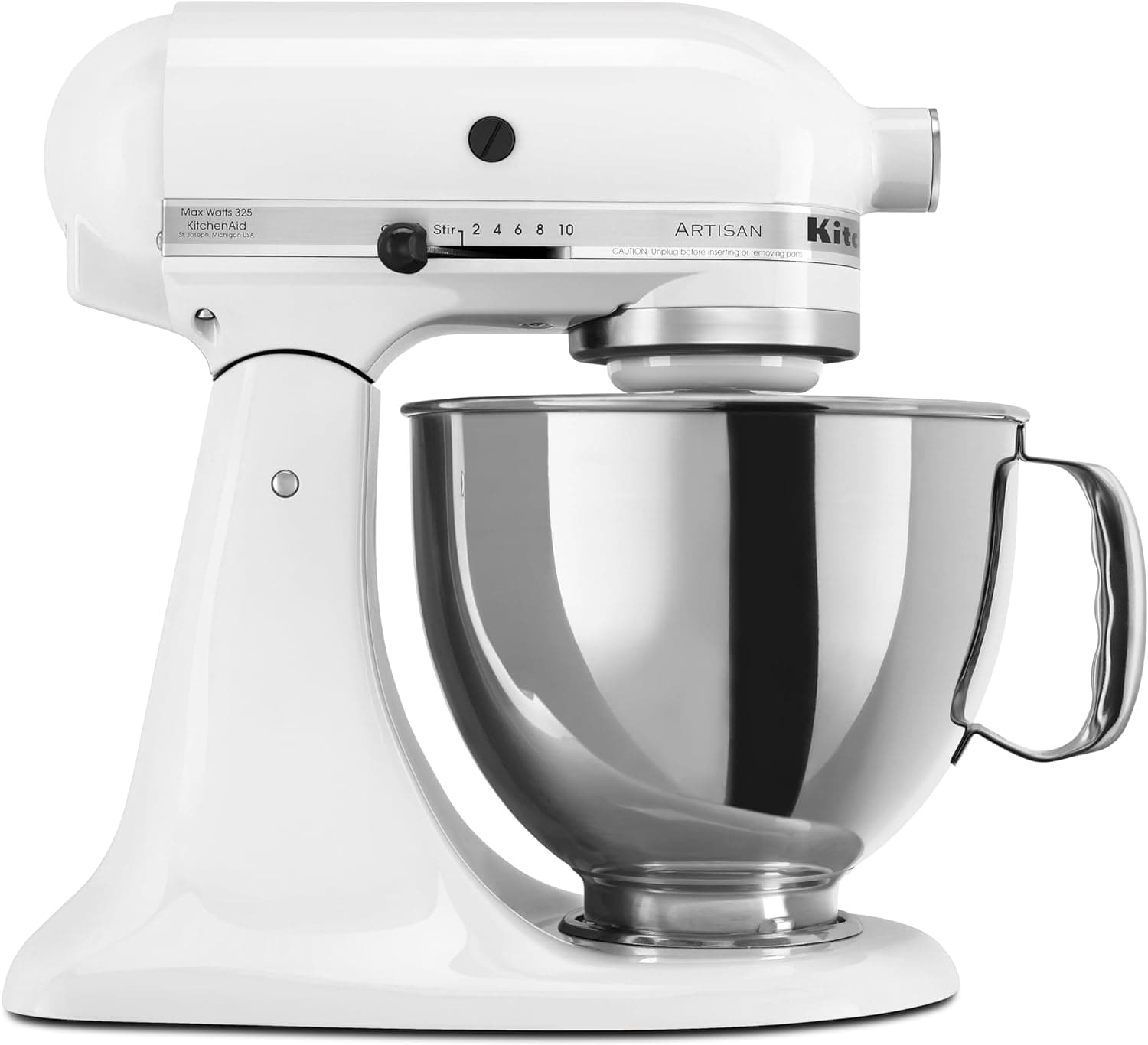 KitchenAid Artisan, 5-Qt Tilt Head Stand Mixer, KSM150PS, White