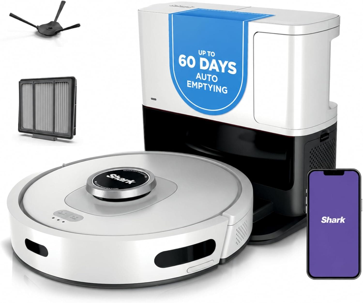 Shark AI Ultra Robot Vacuum, 60-Day Self-Emptying Base, Black, AV2511AE