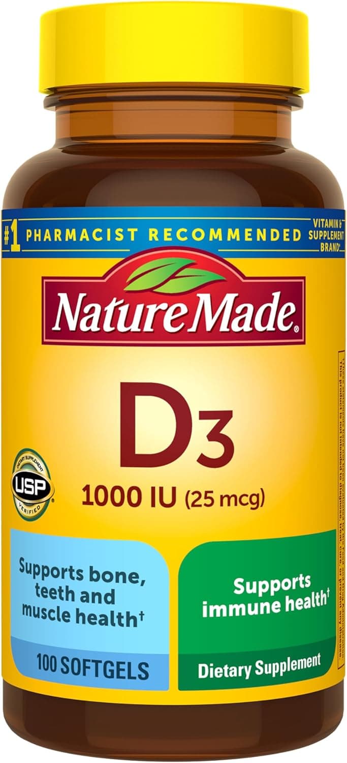 Nature Made Vitamin D3 1000 IU (25 mcg), 100 Vitamin D Softgels