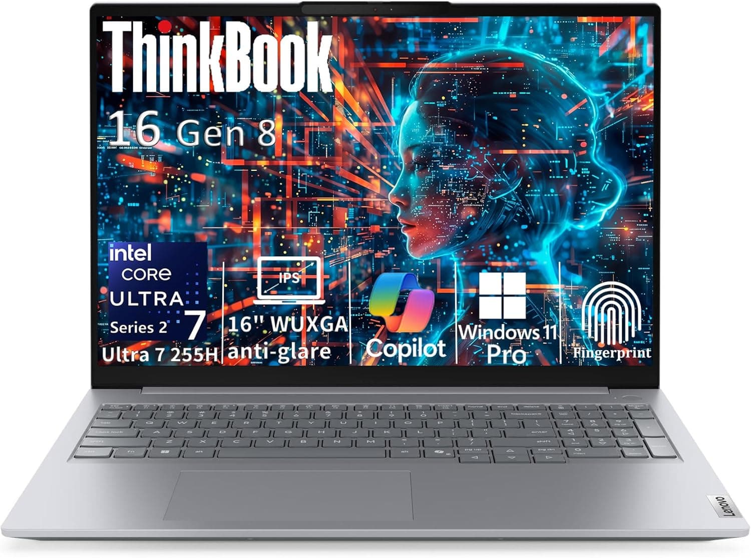 Lenovo ThinkBook 16 Gen 8 Laptop, Intel Core Ultra 7, 16GB DDR5, 512GB SSD